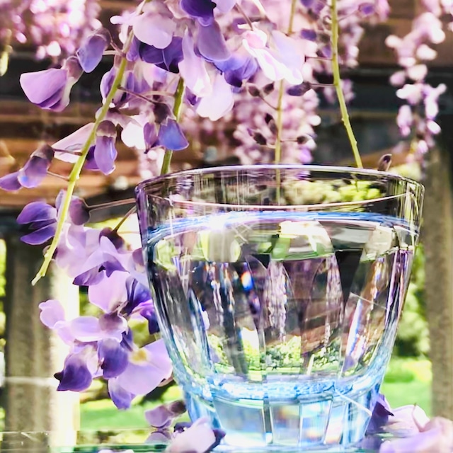 砂切子　藤（金紫×ライトブルー）