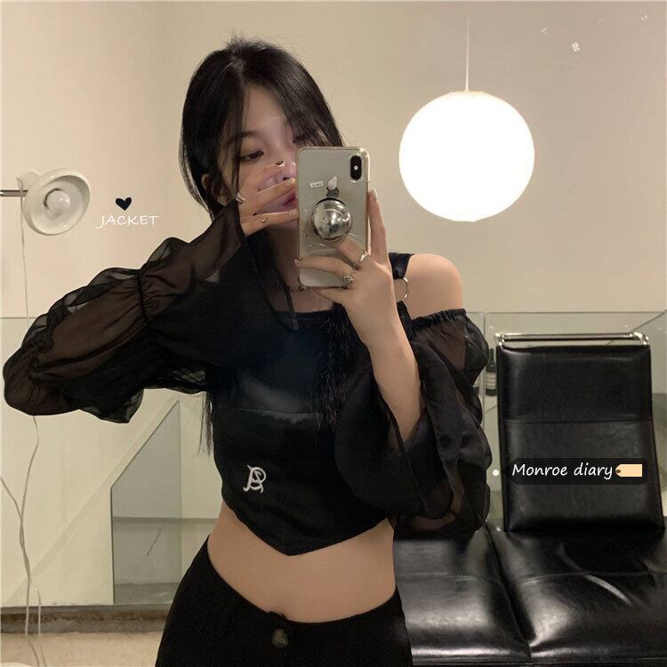 ルーズ薄手シャツ トップス サマースリム ロング 夏物 モンロー17138624958