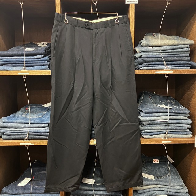 ⊕⊕ 1980'S OLD BLACK 2TUCK SLACK