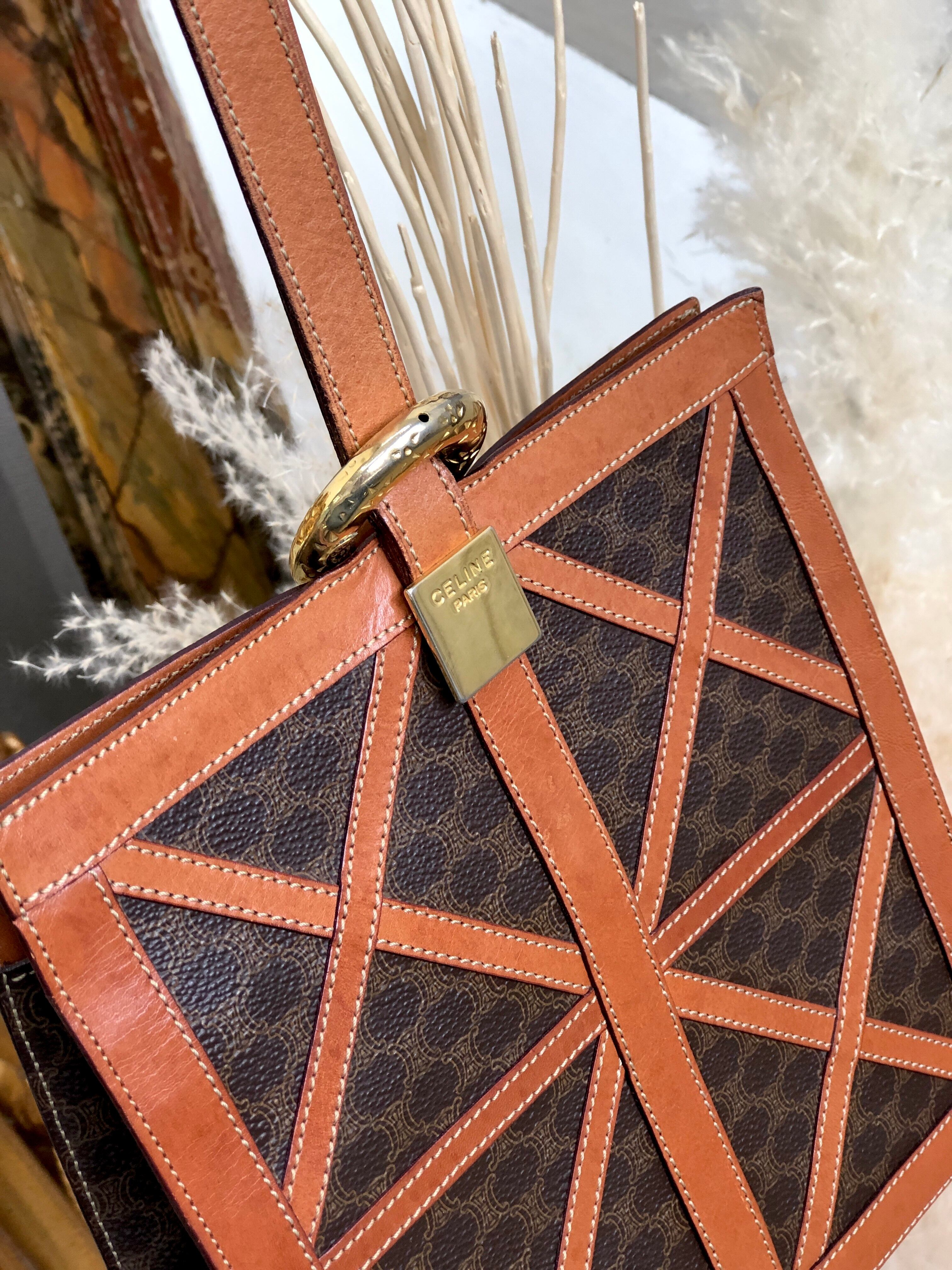 CELINE セリーヌ マカダム スターボール ワンハンドル スクエア