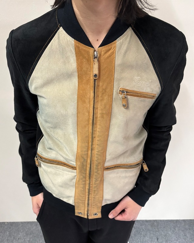 【GUCCI by Tom Ford】Suede Leather Zip-Up Bomber Jacket