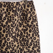 SINME レオパードスカート ベージュ×ブラック