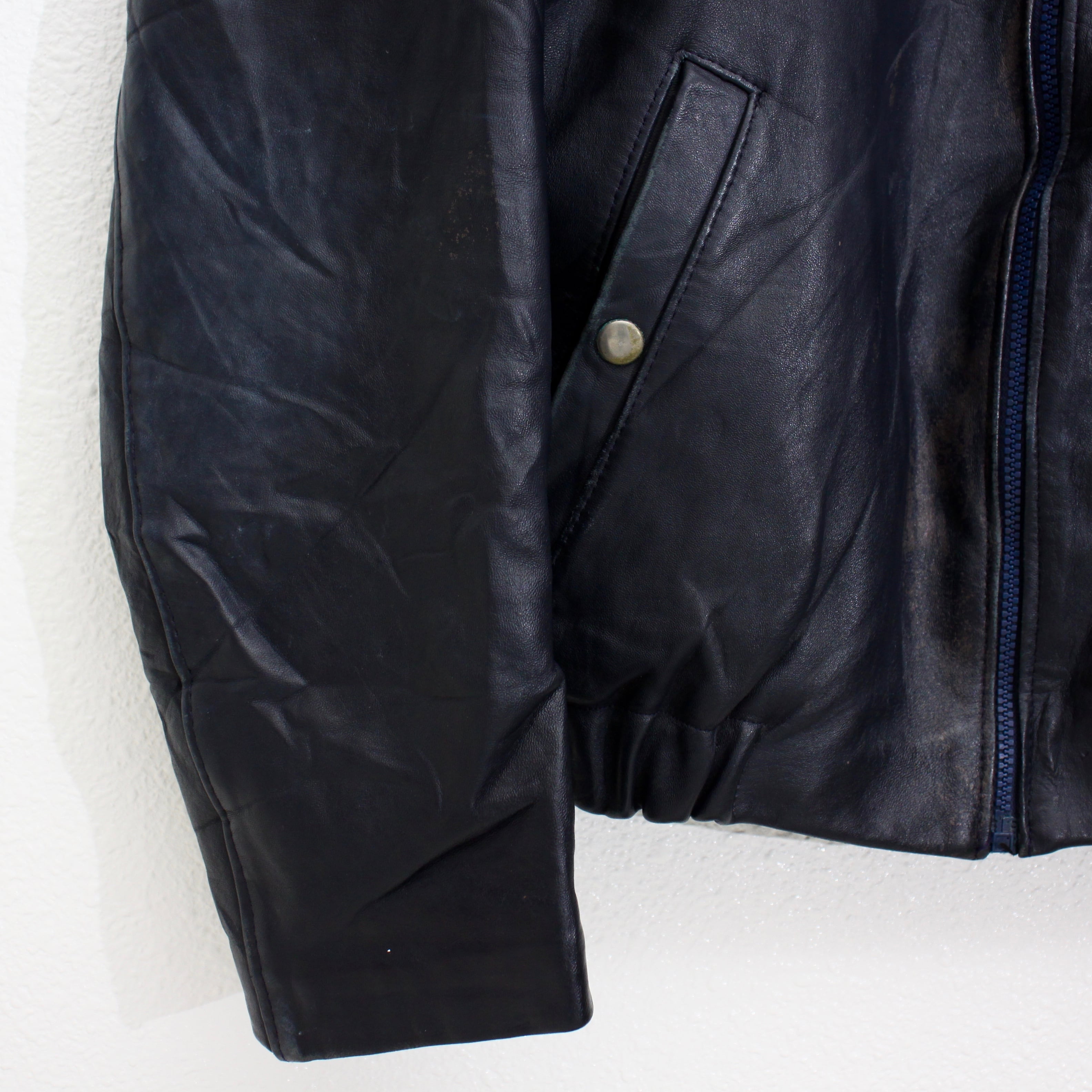 0134 / 1980's French military leather flight jacket civilian