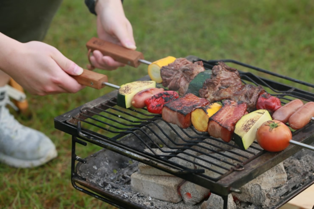 196ひのきのキャンプ用品 BBQスキュアー バーベキュー用串 45cm