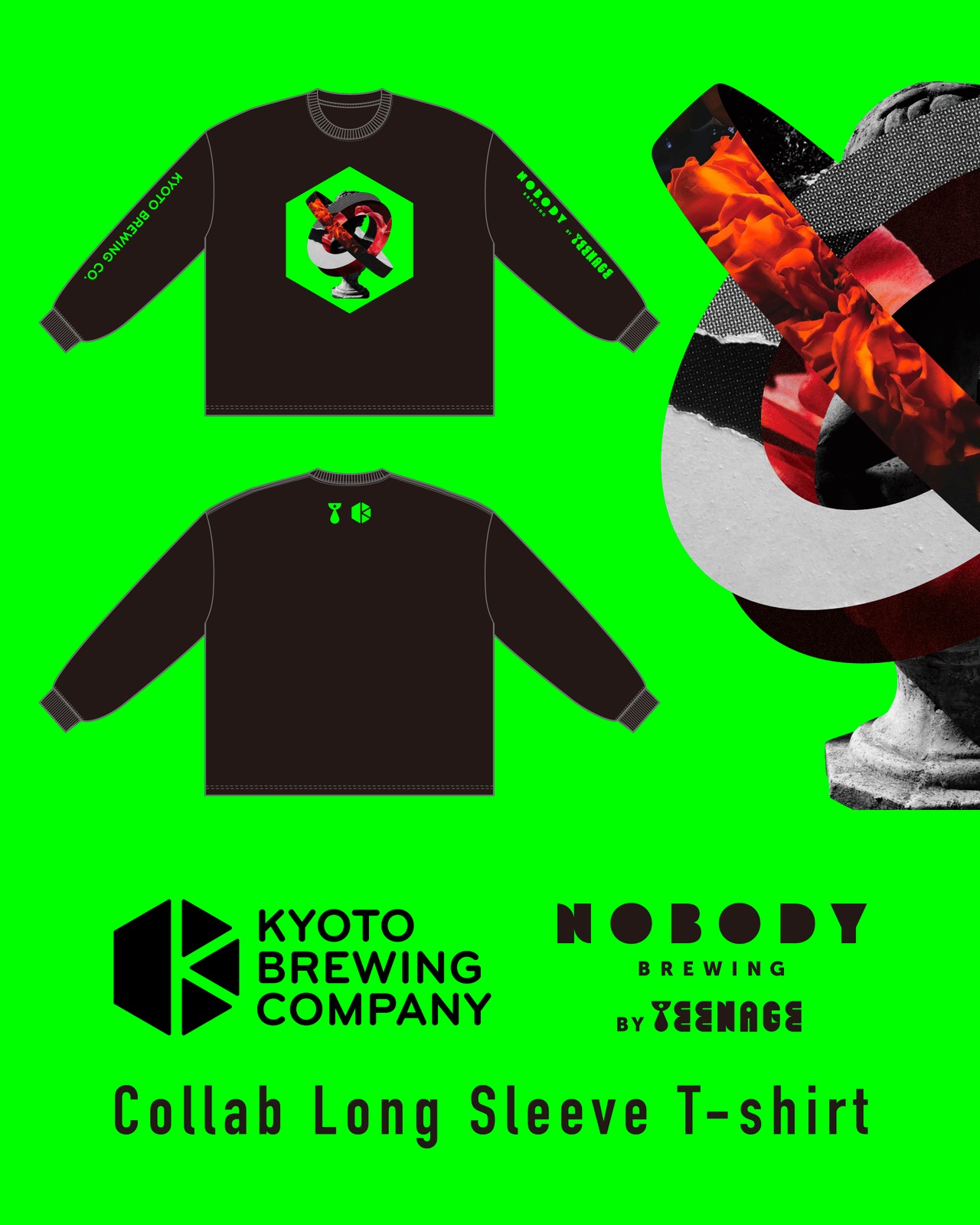 【NEW】 Kyoto Brewing Co. × Nobody Brewing Collab Long Sleeve T-shirt