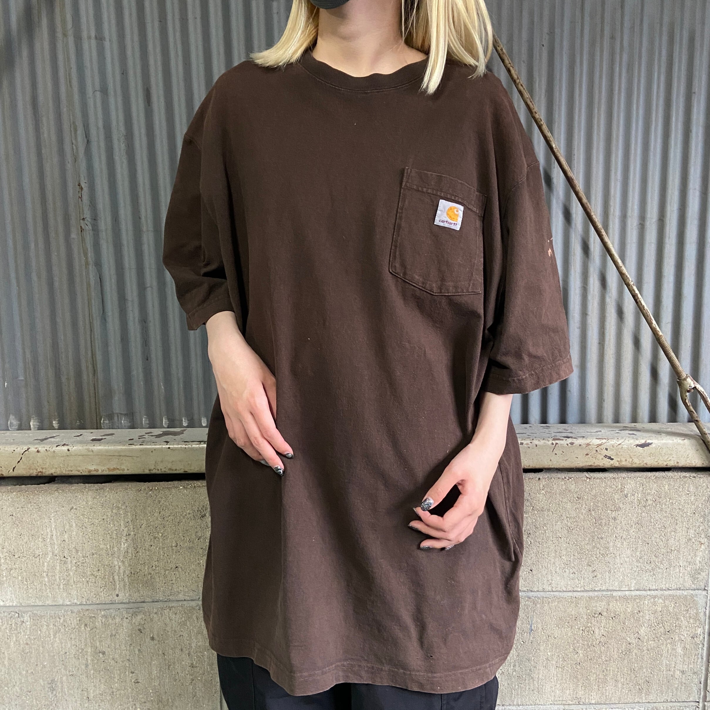 カーハート Carhartt ORIGINAL FIT 半袖 ワンポイントロゴポケットTシャツ メンズXL /eaa322607