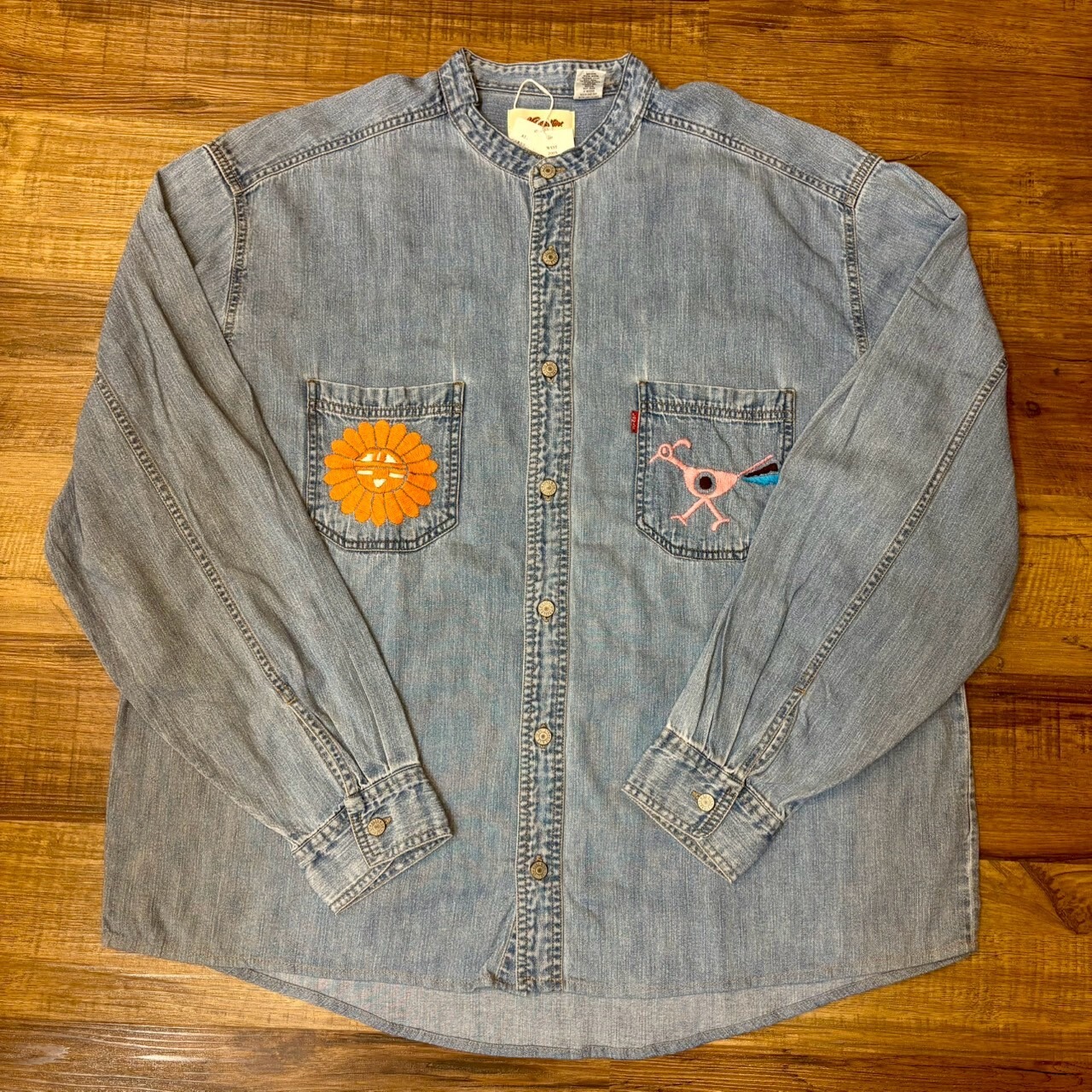 ナスングワム【Nasngwam】Indian motif Denim Shirt　XLサイズ - 1