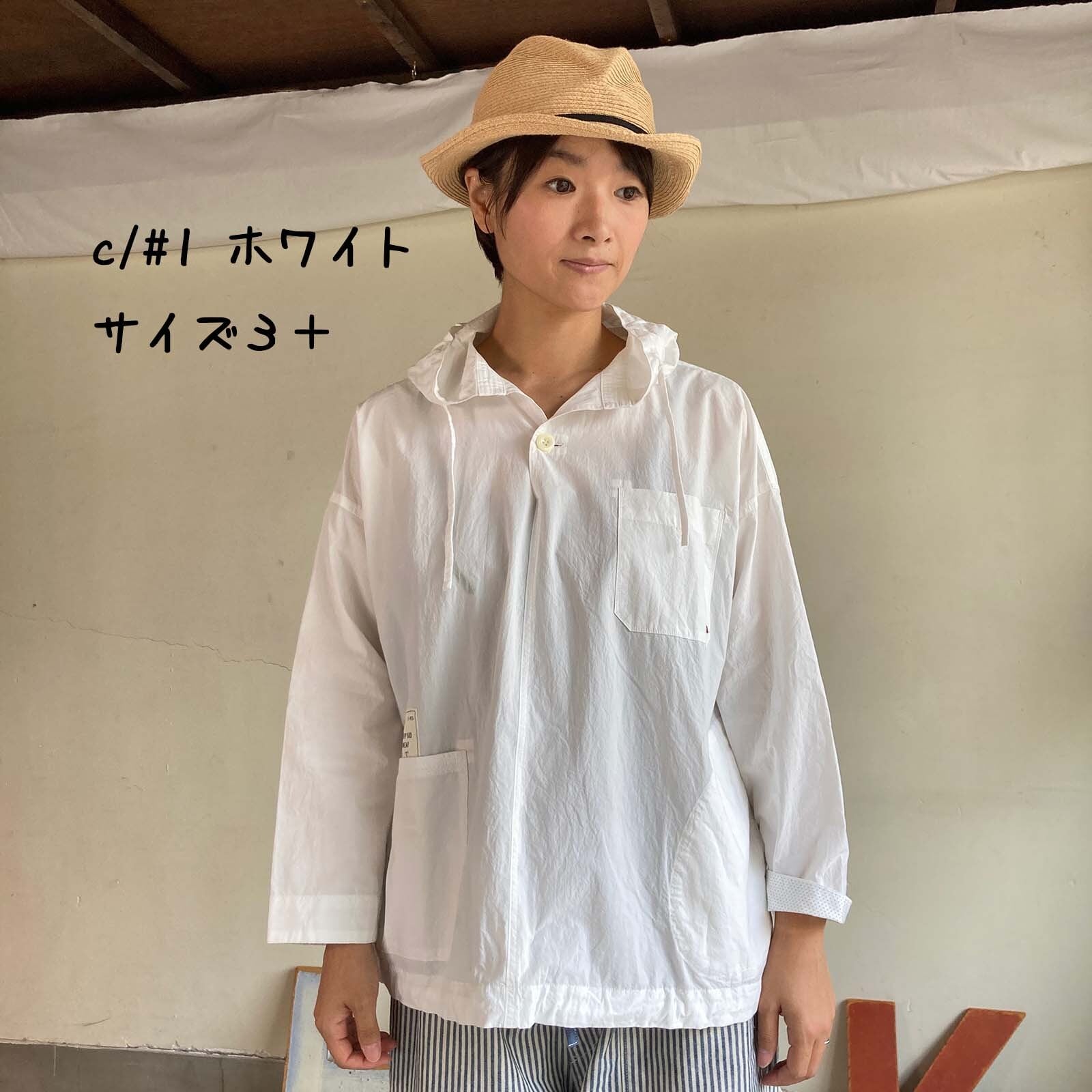 フードデッキシャツ HAYATE CCBY AFTER HOURS WEAR / 白シャツ 61S66