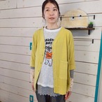 『People's』2959  ピグメント天竺リブカーディガン　フリーサイズ
