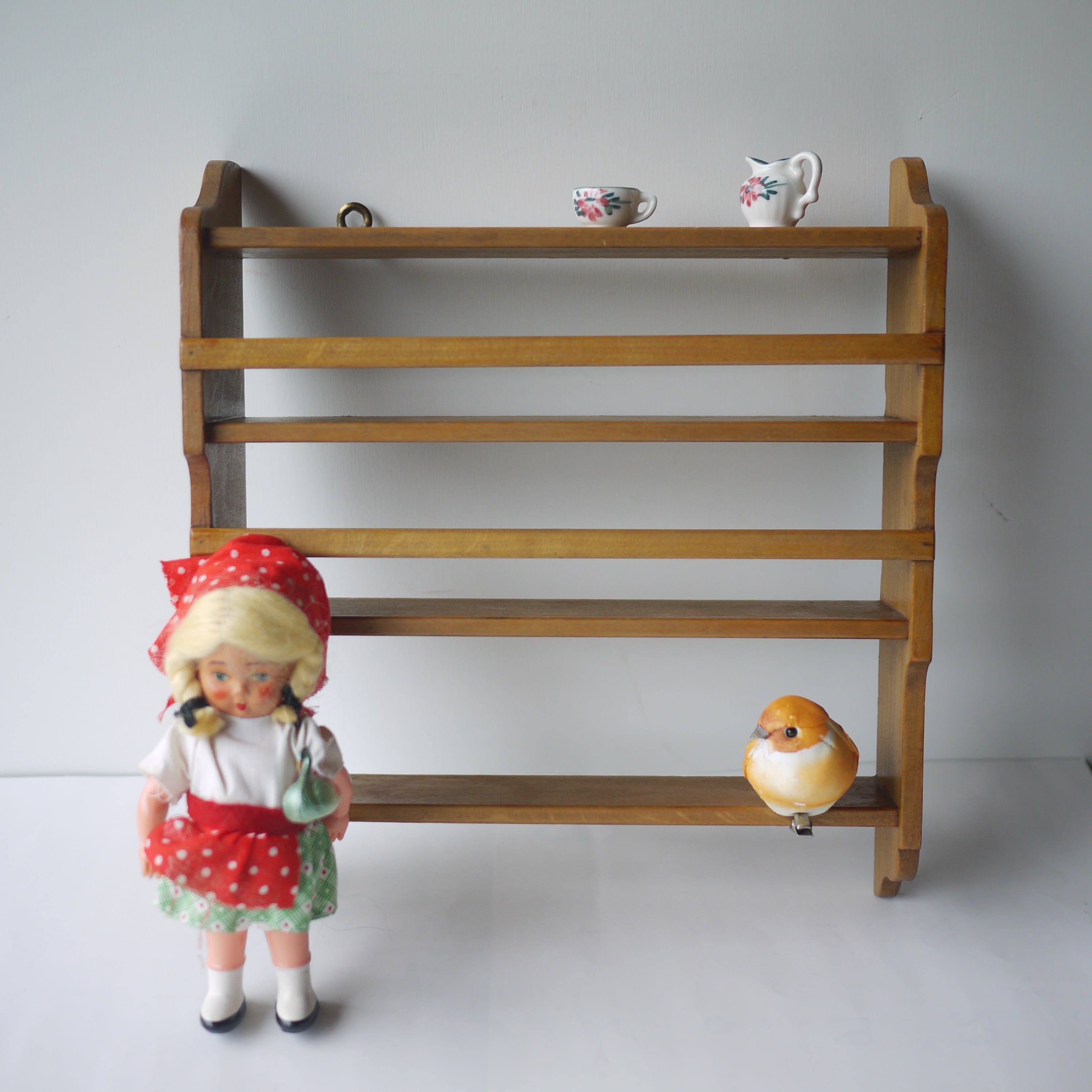 木製ミニシェルフ ドールハウスミニチュア家具 ドイツ