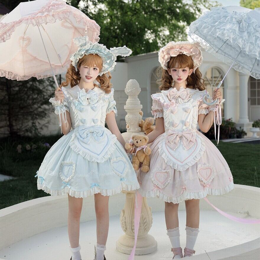 クラシカルメイド｜ハートエプロンとリボンが揺れる甘ロリータメイド