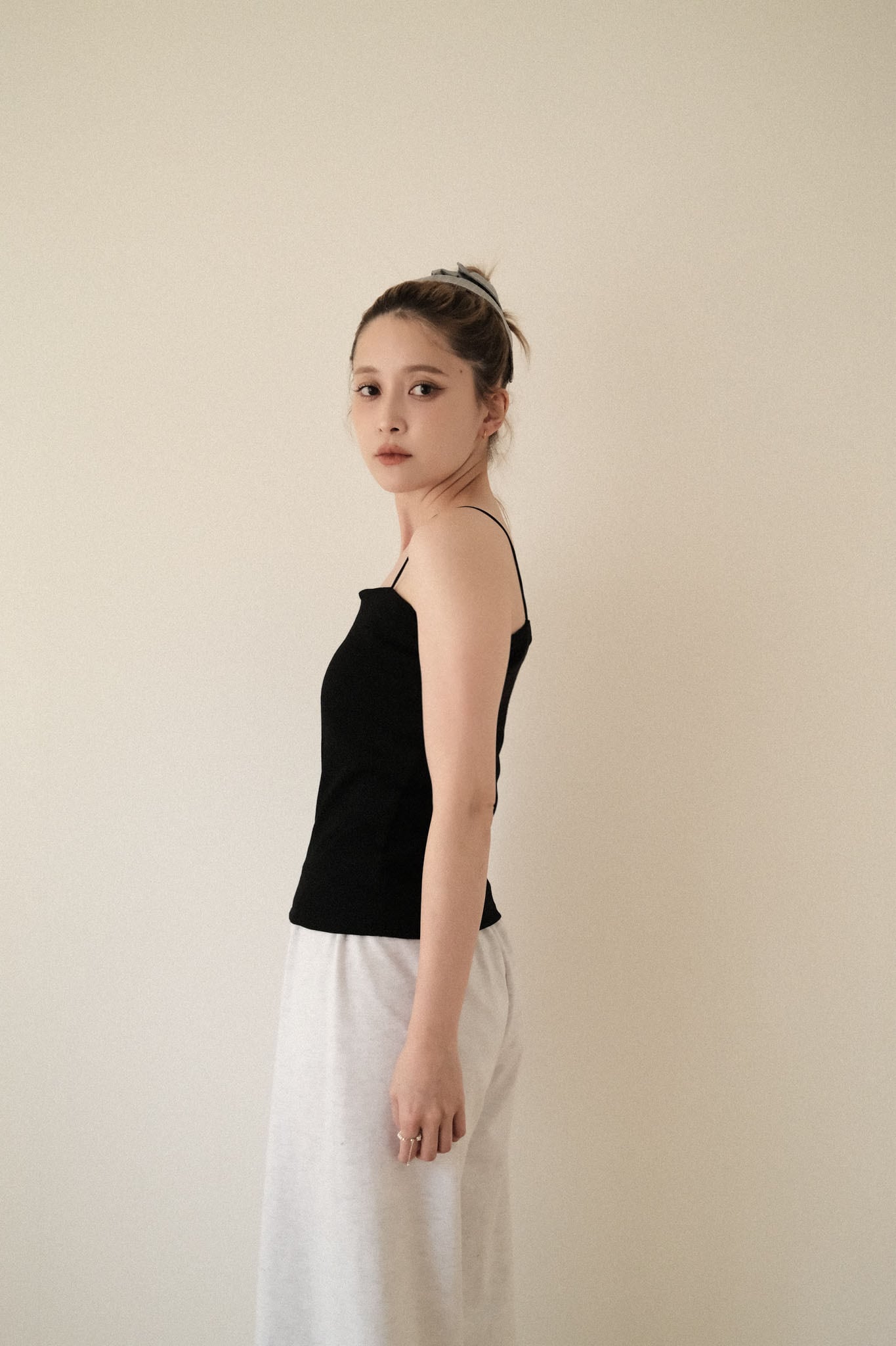 Ribbed Cup-In Camisole/リブカップインキャミソール/Black
