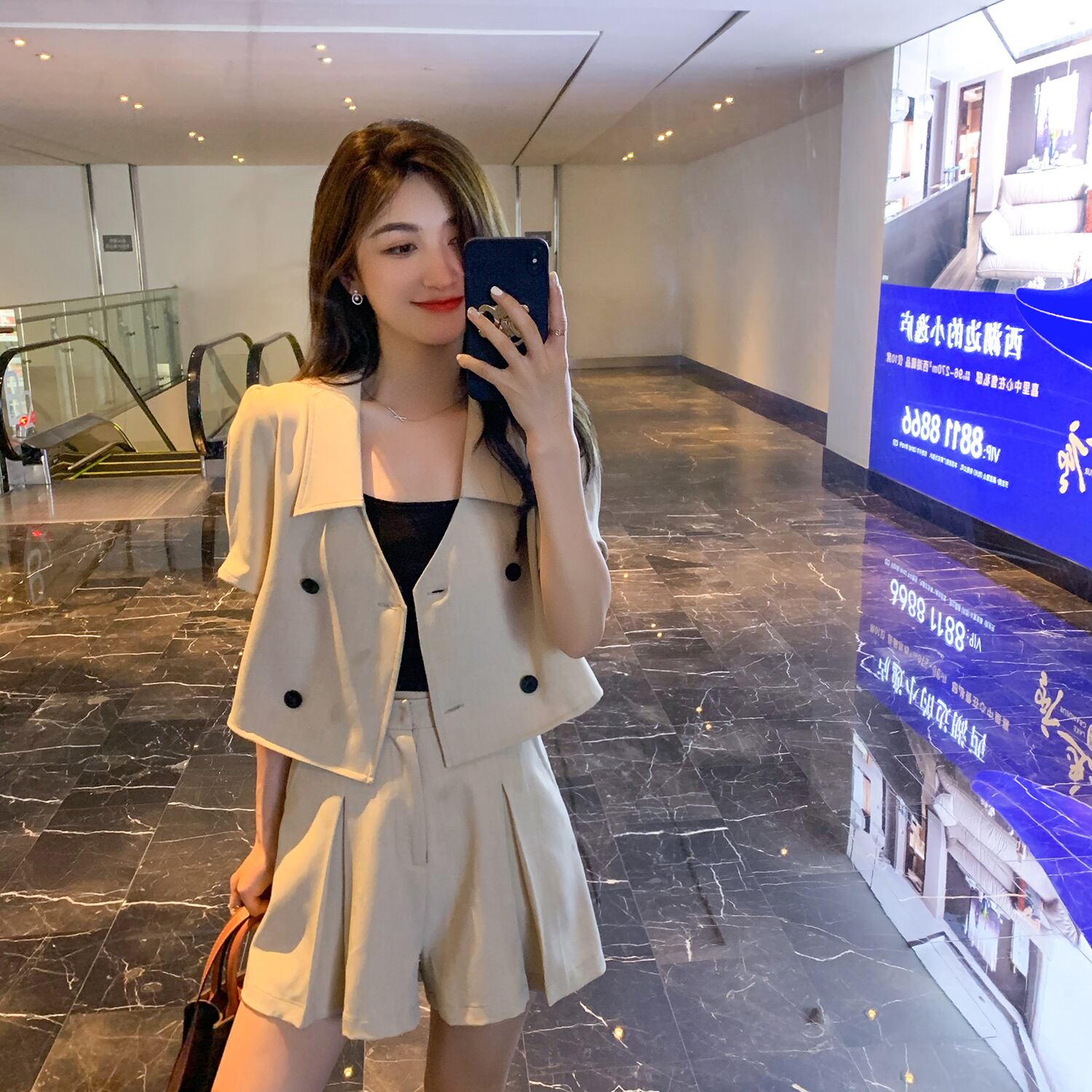 ダブルブレストハイウェストショーツ ブルマー 6Du_Shop_Women88782492095