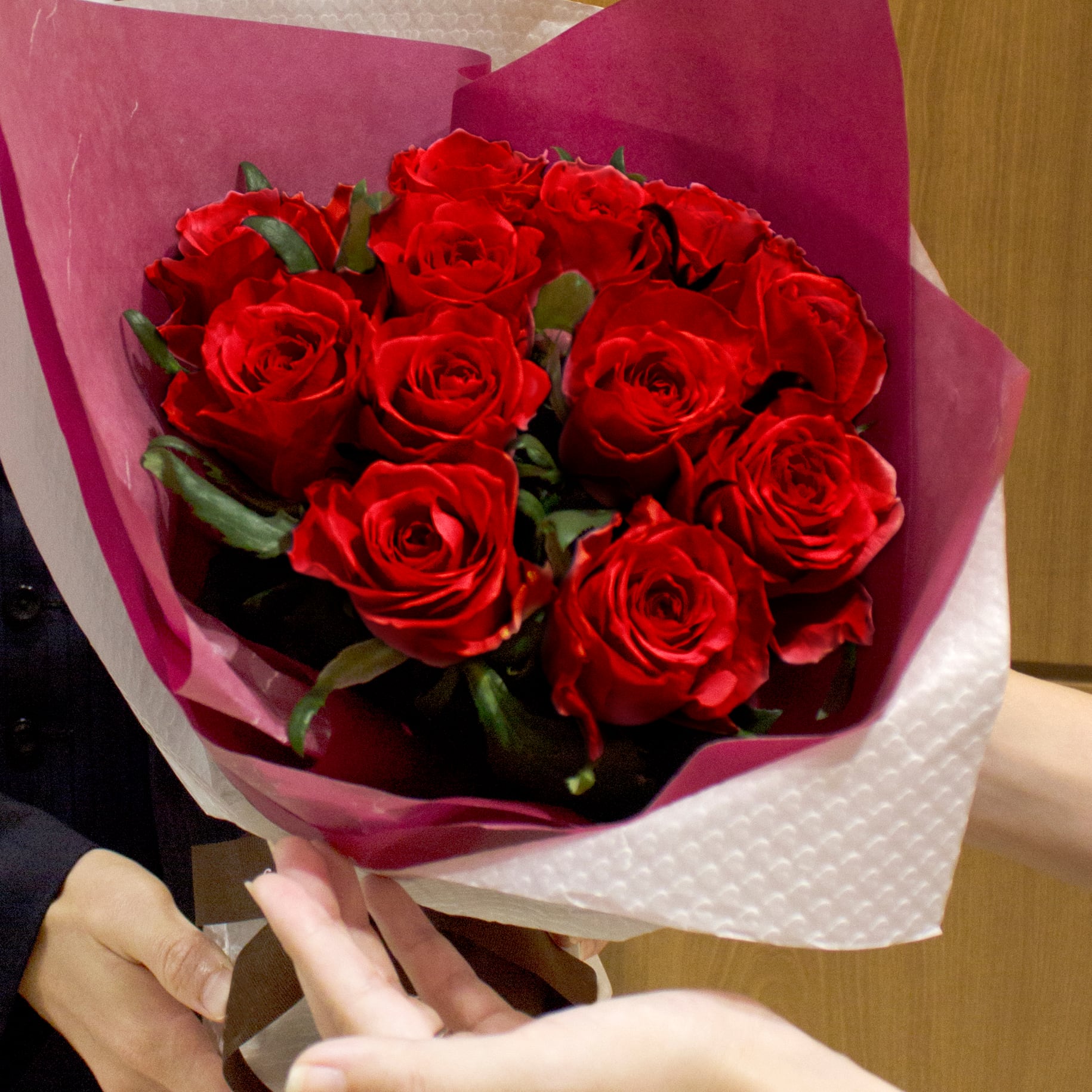 薔薇11本の花束 赤】バラの花束｜ローズブーケ｜薔薇｜花束｜記念日