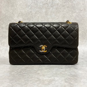 CHANEL シャネル パリス ダブルフラップ チェーンショルダーバッグ ラムスキン ブラック 4913-202112