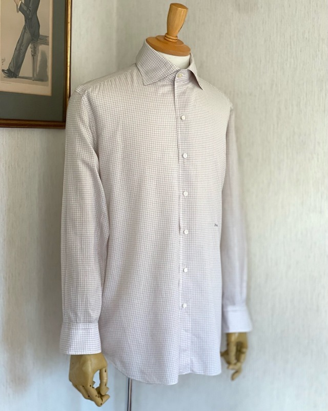 ローマの名店ミコッチ カルロリーバシャツ03 替えの襟と袖口付