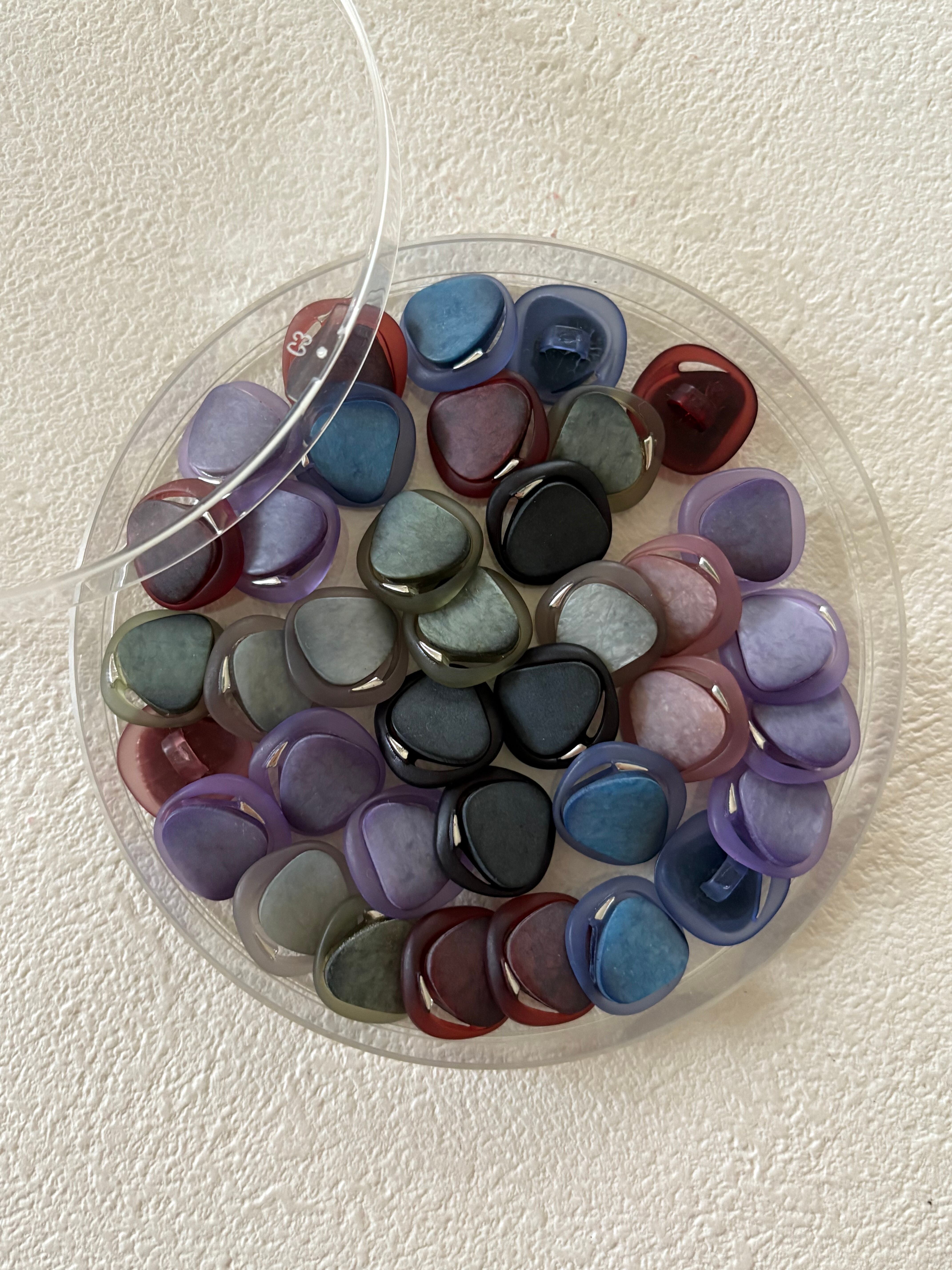 Japanese Vintageボタン レトロボタン 角なしスクウェア 13mm フロスト アクセサリーパーツ デコレーション材