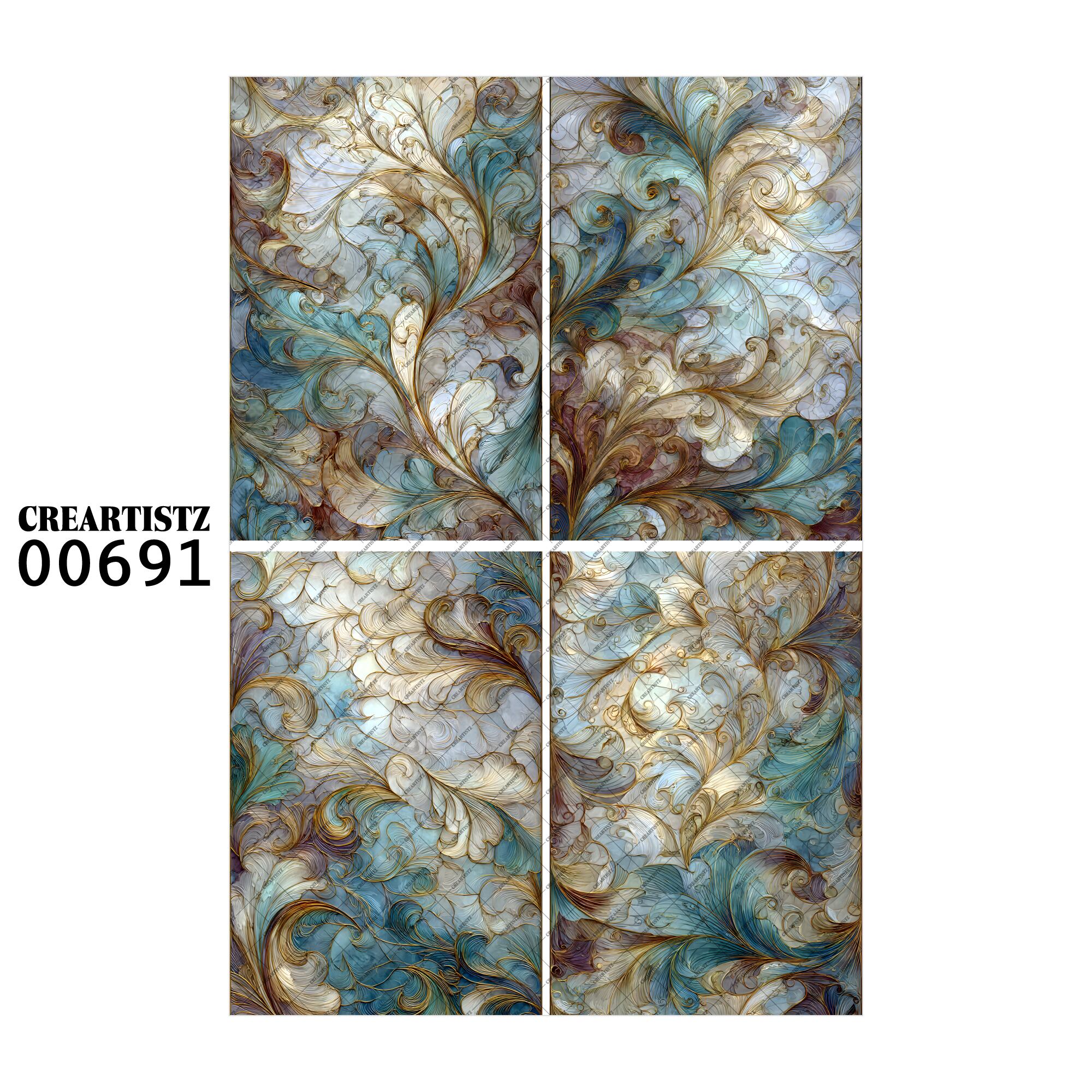 00691 背景 コラージュ素材 オリジナル 12枚セット (4種類×3枚) ペーパー/ステッカー CREARTISTZ