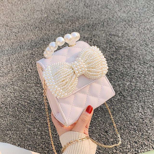 ミニパールチェーン スタイルシングル 真珠 メッセンジャーバッグ Tiancai_Wing_Bag25887866525