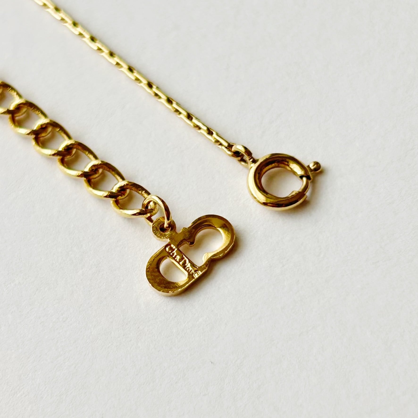 N8007】Christian Dior one stone logo necklace/クリスチャン