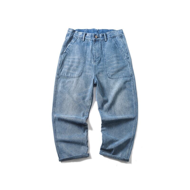 【新作】【送料無料】 Road、Vintage、Autumn、ese Washed、Distressed、Simple Jeans、Men's Trend 、、 Wild、Straight Pants-Alibaba オータム 秋物 ビンテージ hip6-161198980688540