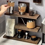 【木製 インテリア ディスプレイラック】 卓上収納 キッチン収納 コスメ フィギュア 香水 コレクション オタ活 装飾 展示 リビング オフィス カフェ