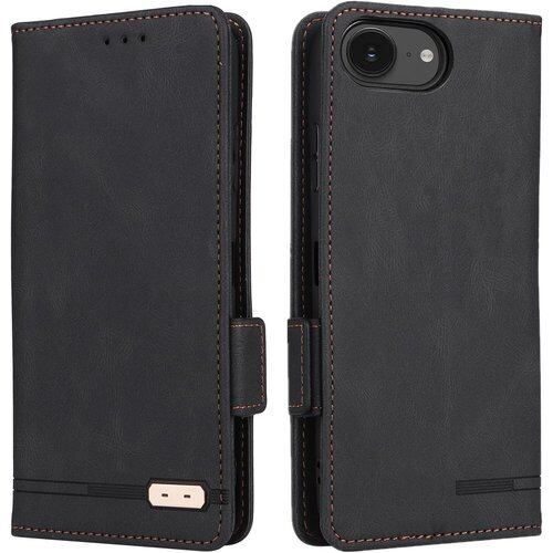 iPhone 16E ケース 手帳型 ストラップ 同梱 適用 iPhone SE4 手帳 アイフォン16E アイホン16E スマホケース iPhone16E アイホンSE4 手帳型 いphone16E カバー case Heofuixt スタンド カバー カード カード入れ ストラップ カードケース スマホケース ストライプ マグネット ケース 携帯ケース つや消し レトロ ブラック 3115