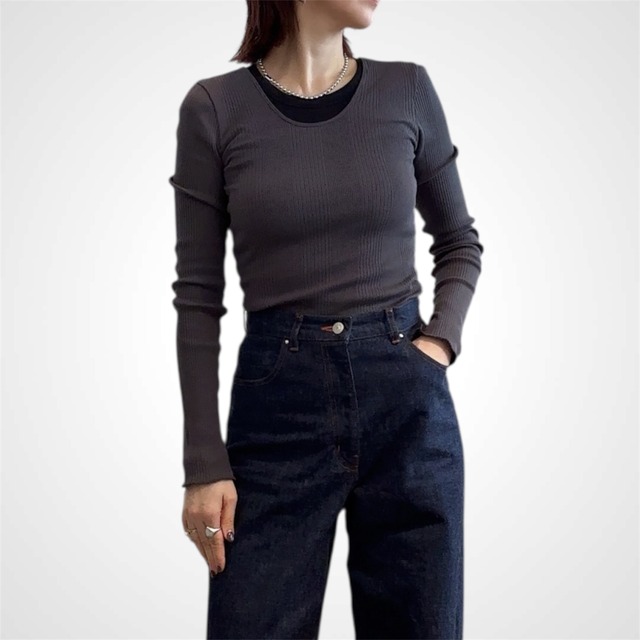 HAKUJ Random rib open back LS PO