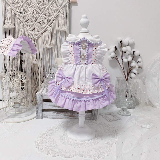 ラベンダーフリルリボンドレス　00899