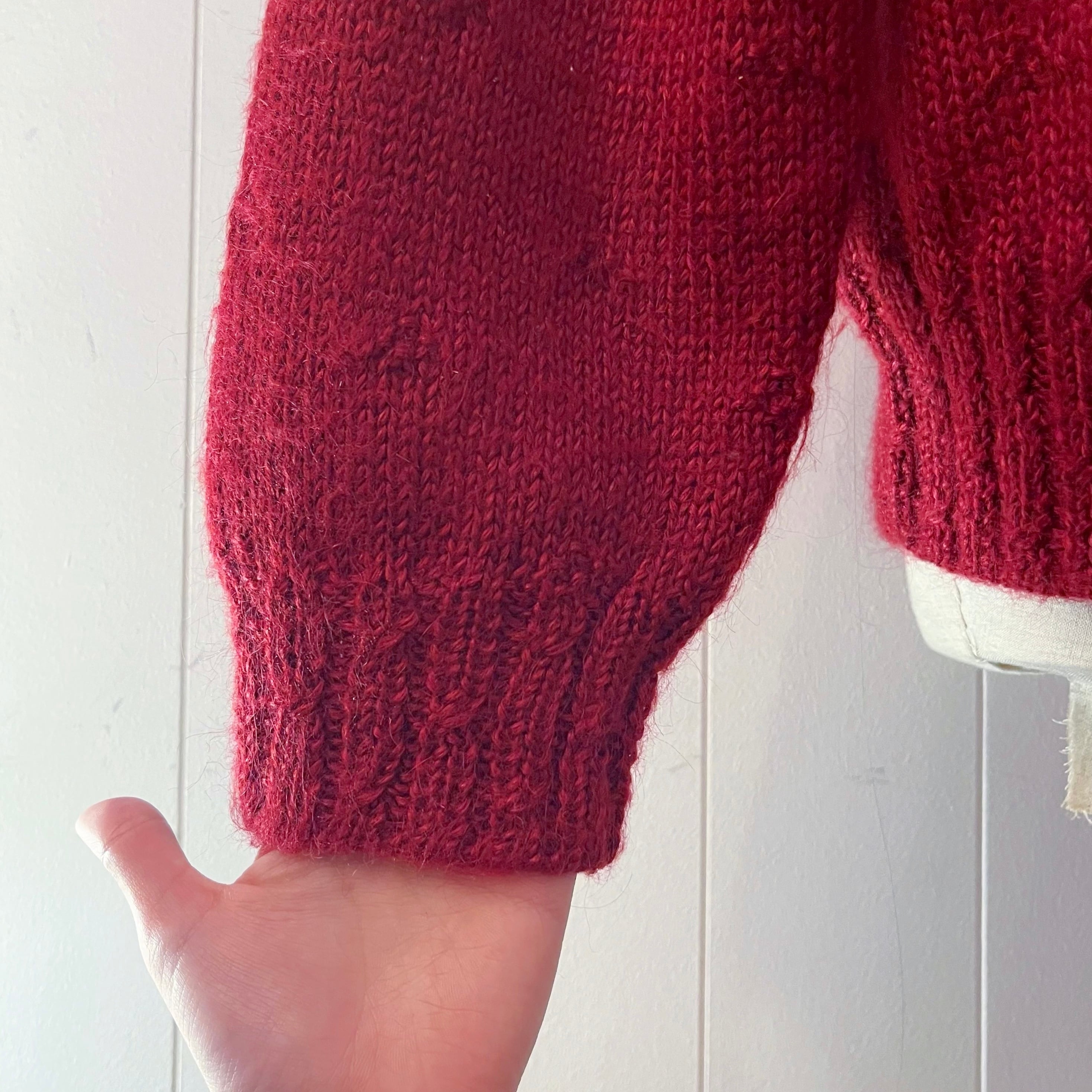 colorful flower bordeaux knit sweater