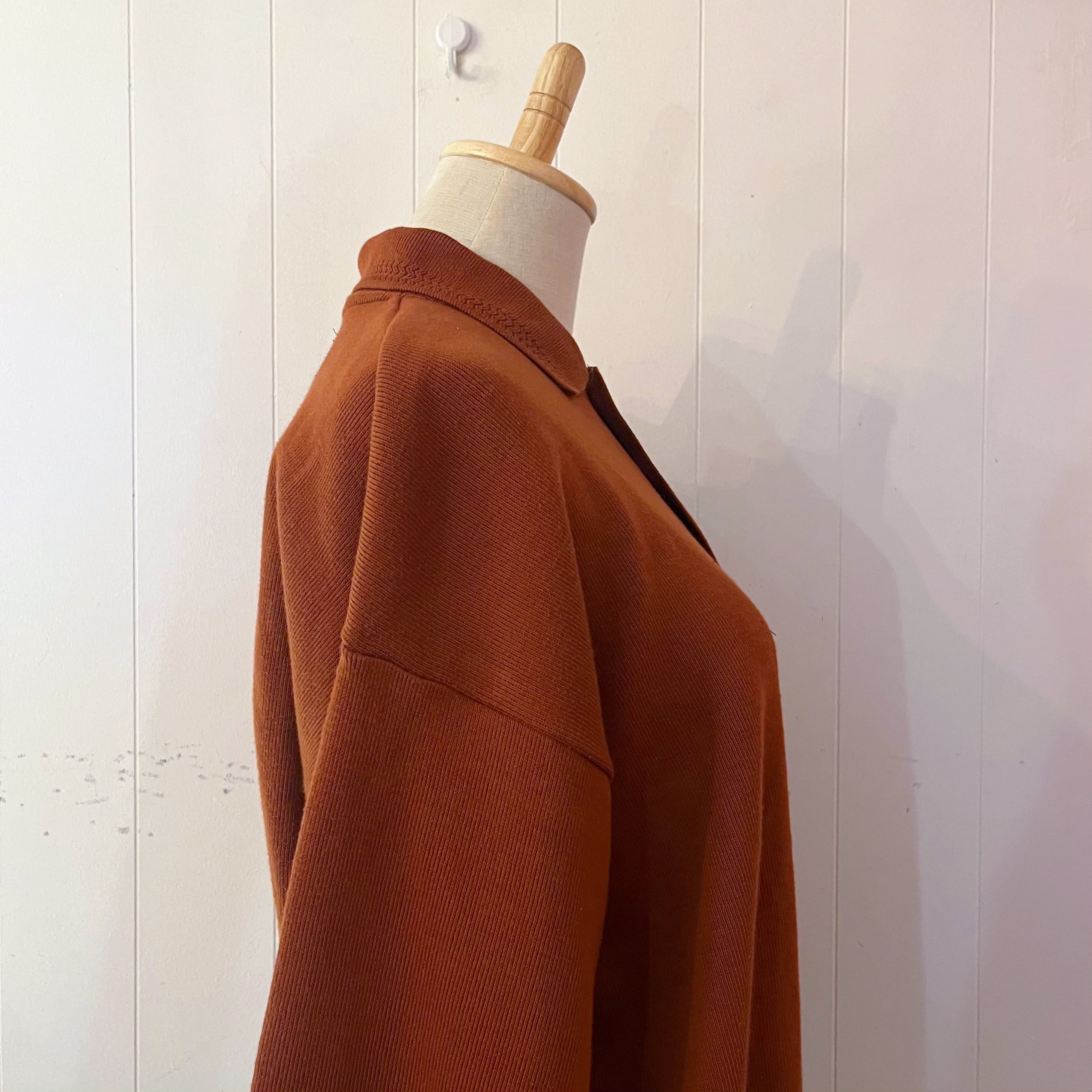 orange brown polo knit