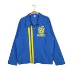 80s made in CALIFORNIA USA製 ヴィンテージ スウィングトップ 馬 バックプリント ブルー ユニオンチケット ワッペン コットンジャケット サイズL 古着 DZ0793