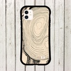 受注生産 iPhoneケース 木目のようなモノトーン年輪柄｜マーブルアート PABS108B