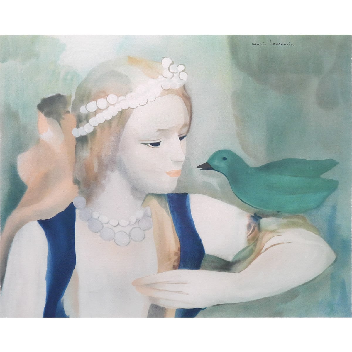 マリー・ローランサン 緑の鳥と少女 人物画 女性像 女の子 女子 美女