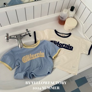 【 yellow factory】カリフォルニアTシャツ 80〜120cm ブルー240531
