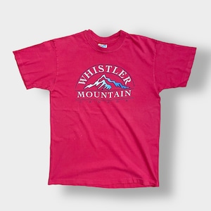 【HANES】90s USA製 BEEFY-T Tシャツ シングルステッチ カナダ ウィスラーマウンテン WHISTLER MOUMTAINプリント アーチロゴ ヴィンテージ M 半袖 US古着