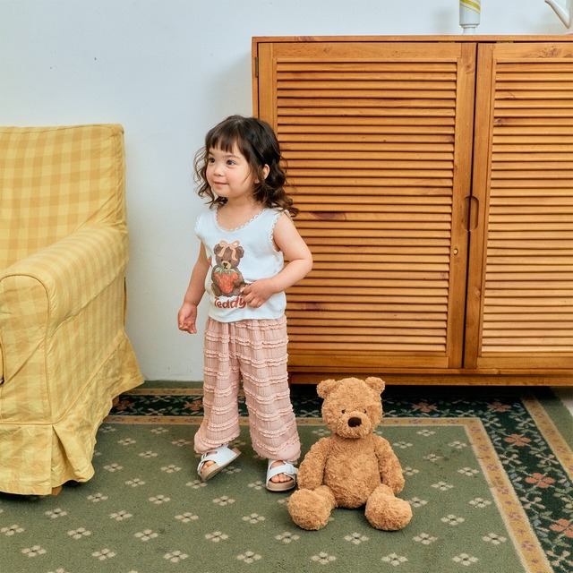 [予約][送料無料]≪1st blue≫Bear Lace Sleeveless T-shirt 1