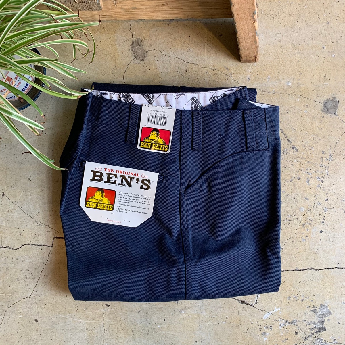 Deadstock Ben Davis The Original Ben #39 s Work pants W31 Navy Rei mart
