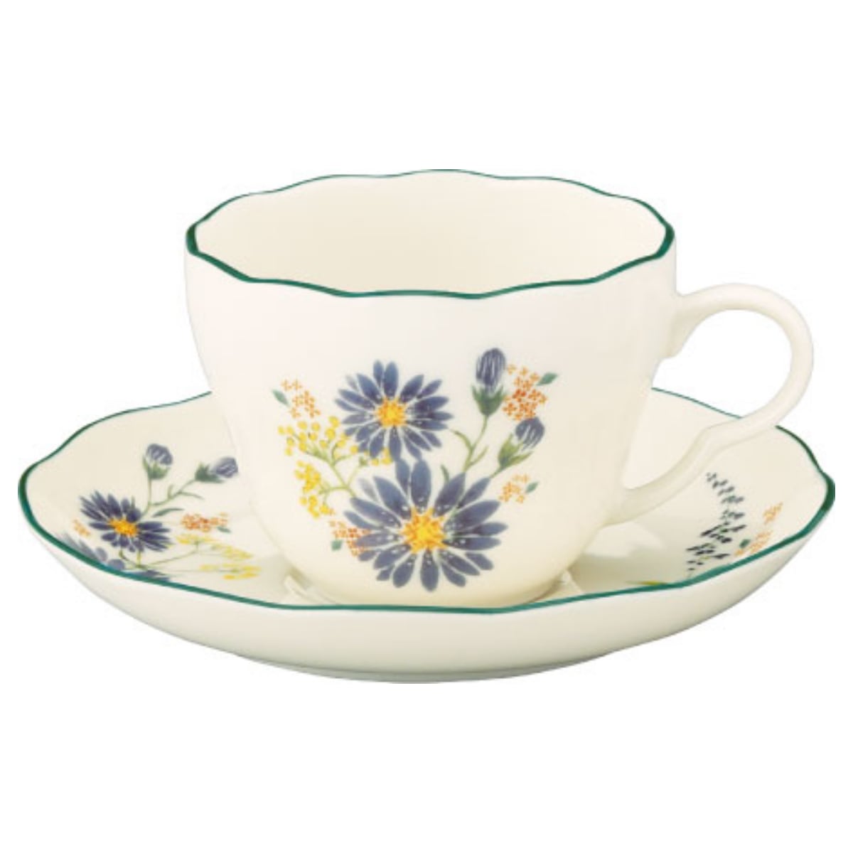 日比谷花壇】ペアカップ＆ソーサーセット(孔雀草・コスモス)【HBK10