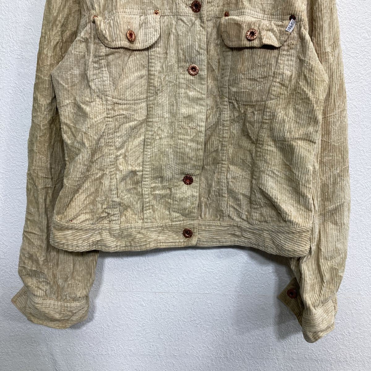 S.E.H KELLY ノーカラー コーデュロイ ジャケット ベージュ Mサイズ S.E.H KELLY ノーカラー コーデュロイ ジャケット ベージュ M
