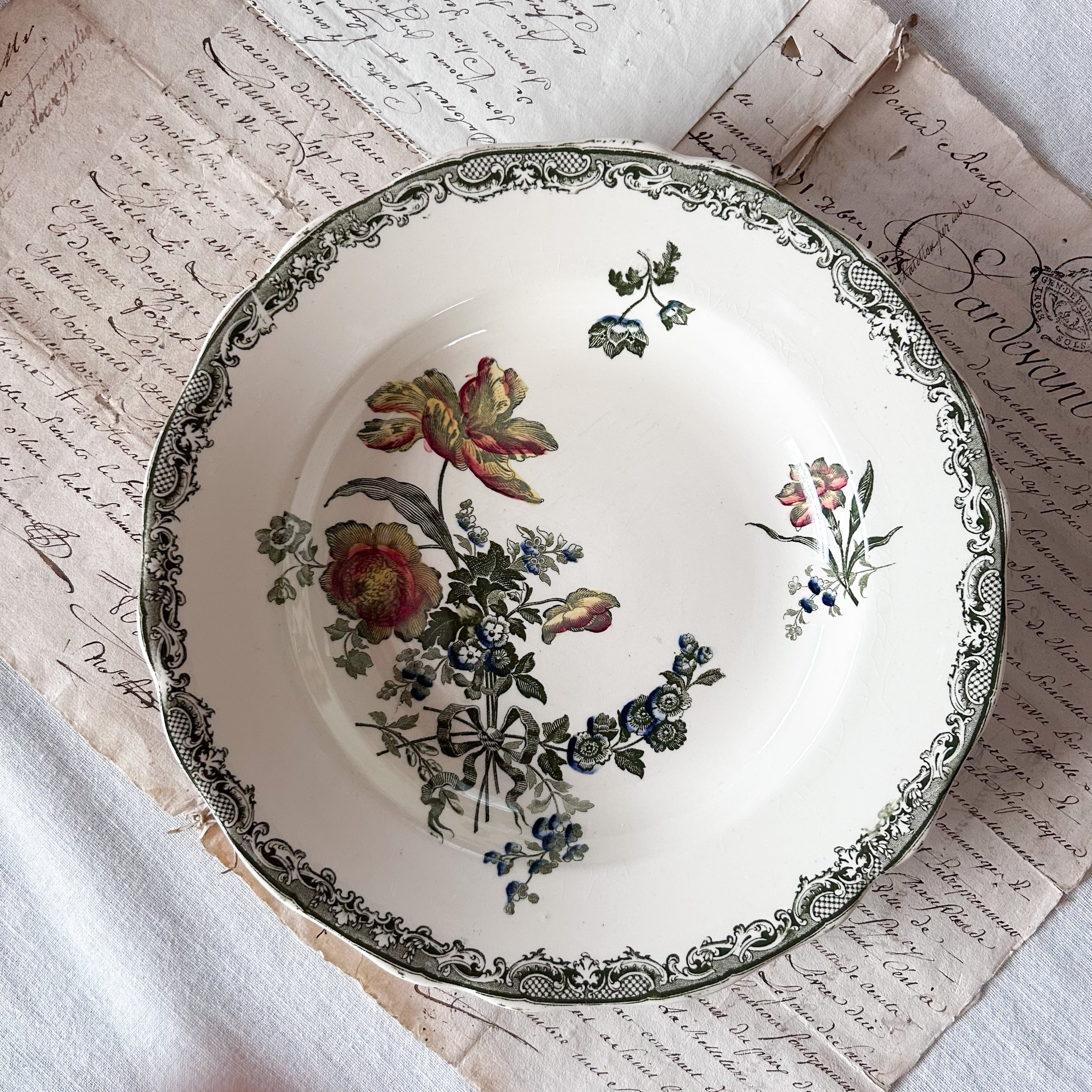 バドンヴィレ　スーププレート　スープ皿　フランスアンティーク ご予約フランス Badonviller バドンヴィレー RADIO シリーズ スープ