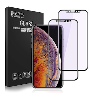 【新着特価】【目に優しい！2枚】iPhoneXR/iPhone11 ガラスフィルム ブルーライトカット 全面保護 6.1インチ 日本製旭硝子素材採用 炭素繊維 ソフトフレーム 強化ガラス【次世代3D 曲面 気泡なし 硬度9H ラウンドエッジ フルカバー】意匠良品QP1 (iphoneXR/iPhone11全面ブルーライトカット)