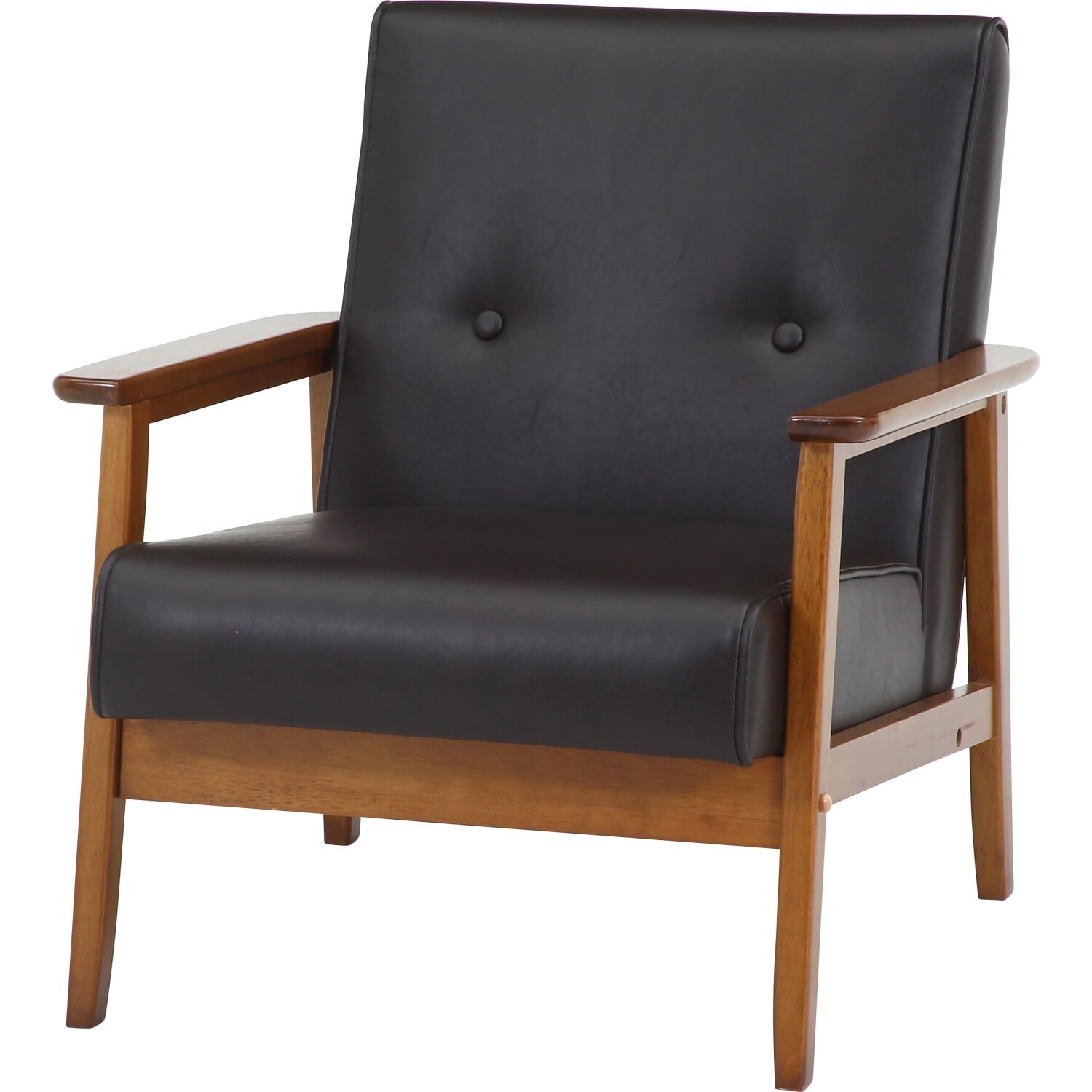 1人掛け】バイキャストPUソファ ミート 1P DBR ダークブラウン