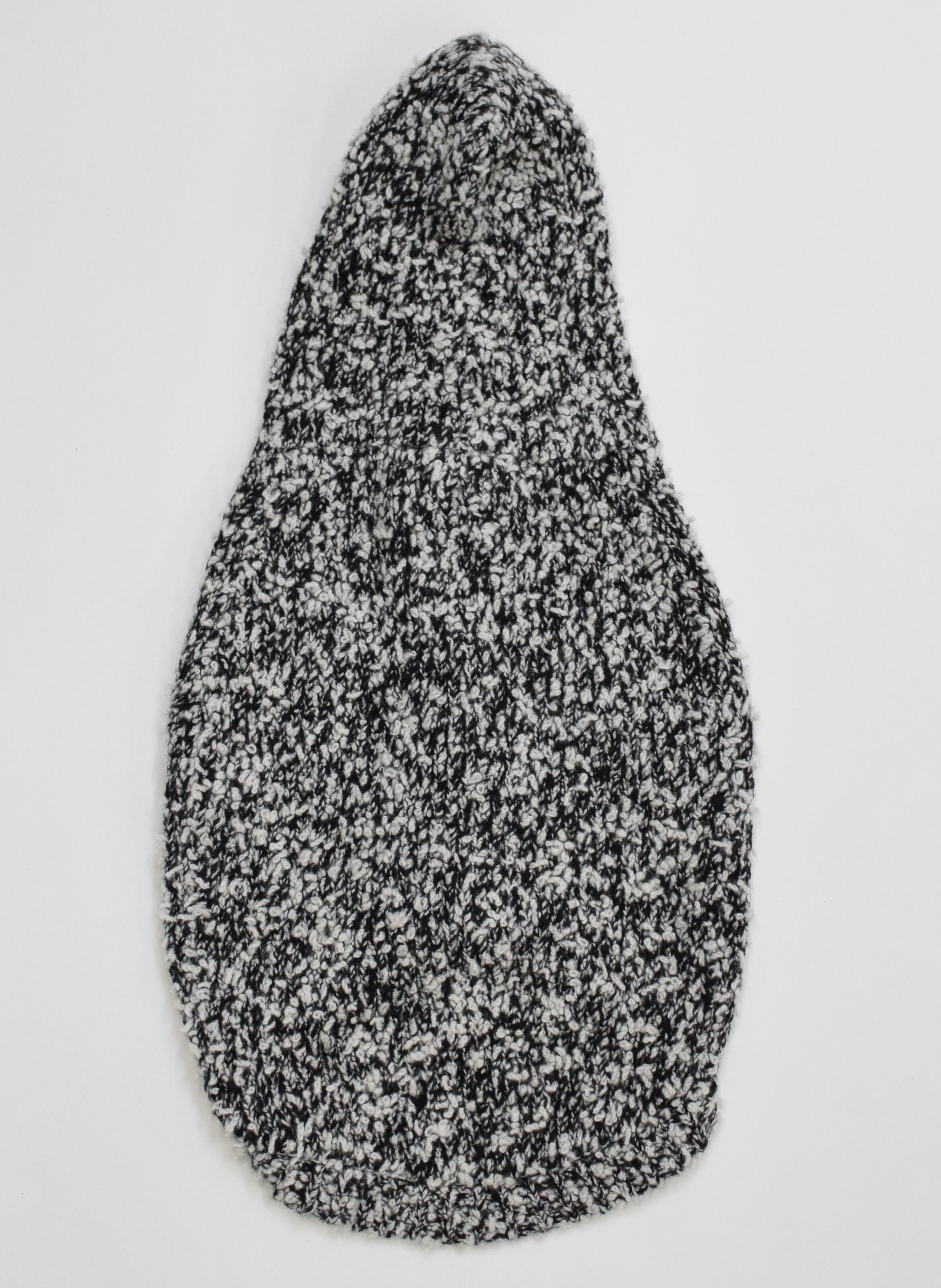 SNOW MELANGE KNIT HOODIE-BLACK | HYGGELE