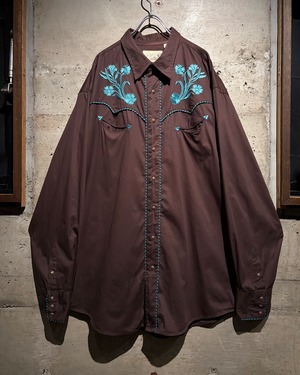 【Caka】“Roper” Flower Embroidery Design Vintage Loose Western Shirt