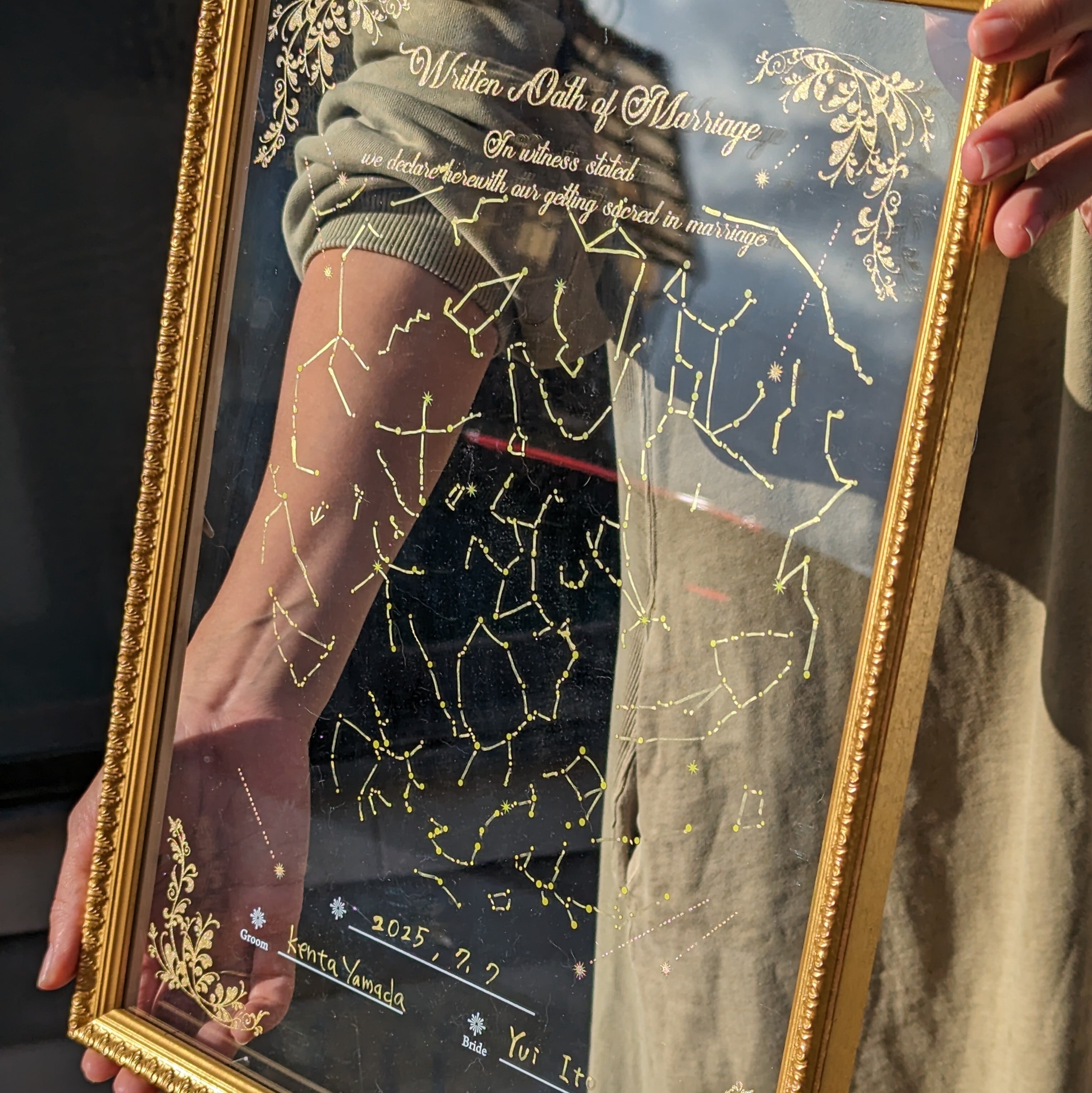 参加型ウェルカムボード【星座の結婚証明】星空｜ガラスとアクリルの2