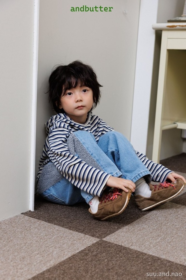 取寄:ANDBUTTER ステッチボーダーパーカー※送料無料