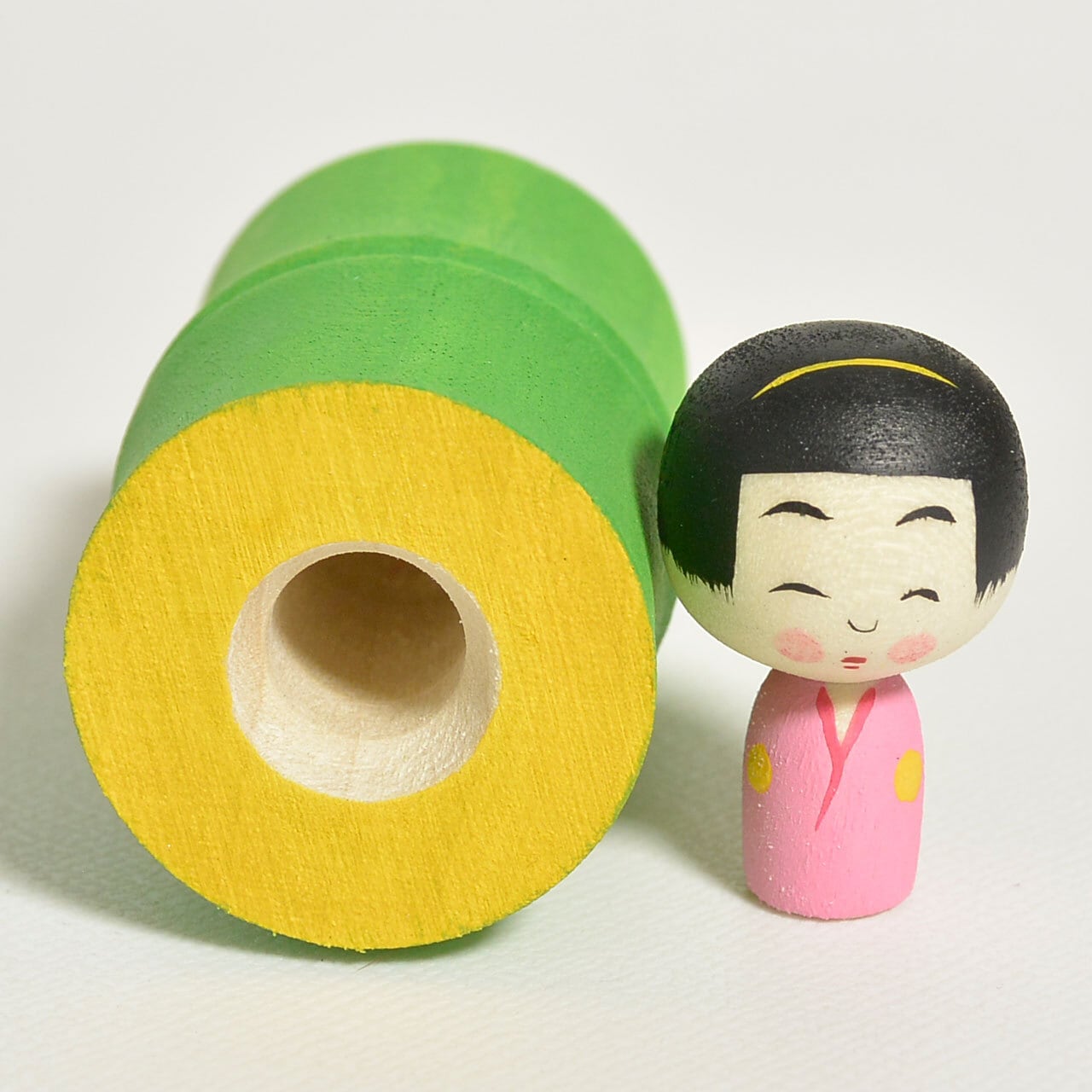 かぐや姫ちゃんこけし 約2寸 約6cm 鈴木明 工人（作並系）#2577