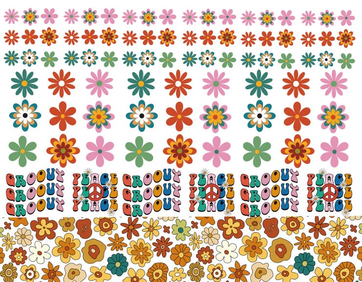 set割引】白磁用2枚セット アメリカンSMILEレトロ・GROOVYレトロ転写