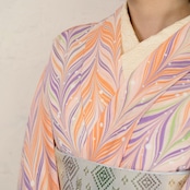 〈Sunset Macaron〉矢羽柄 × ドット〜洗えるきもの(シルジェリー)〜